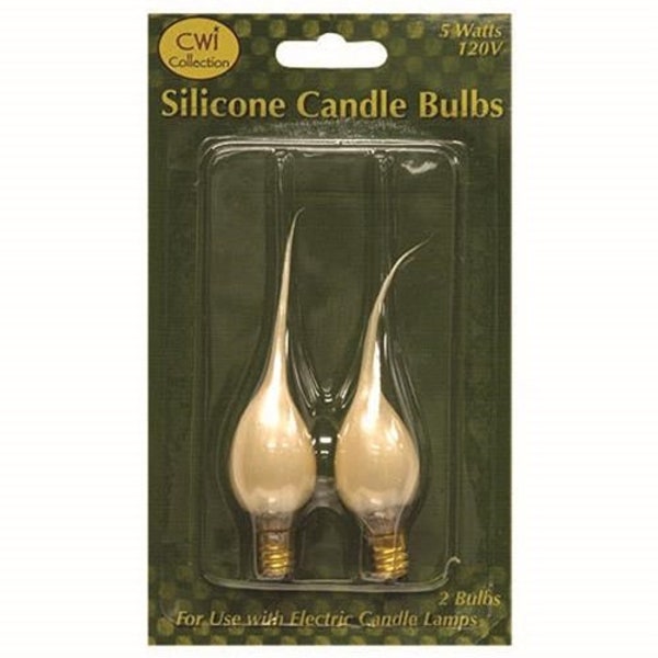 Set of 2 Warm Pearlized Champagne Finish 5W Silicone Bulbs