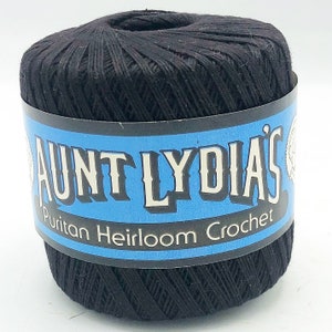 Aunt Lydia's Puritan Heirloom Crochet Thread Black #209