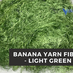 Recycled Banana Silk Fiber | Banana Yarn Fiber | Banana Fiber | Viscose Fiber | Vegan Fiber | Very Shiny | Roving Fiber | Light Green