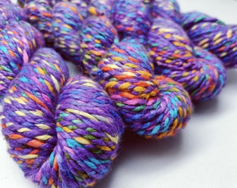 Eggplant Purple Candy Silk Yarn – 100% Mulberry, Bulky Weight, Artisan Fiber