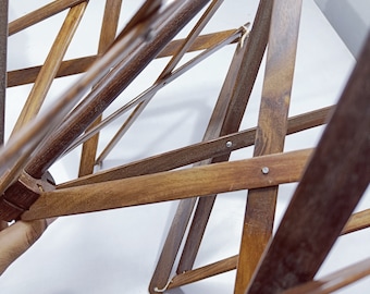 Wooden Yarn Umbrella | Yarn Umbrella | Large Umbrella for yarn | Hanks Umbrella | Skein Umbrella - Deep Brown