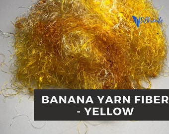Yellow Banana Silk Yarn Fiber: Hand Crafted Viscose