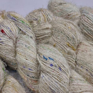 White Recycled Sari Silk Yarn: Hand Spun, Prime Quality
