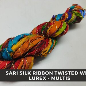 Recycelte Sari Seide gedrehtes Lurex Band | Recyclingband - Lurex-Band | Sari-Band | 100% Recycling-Band - SilkRouteIndia
