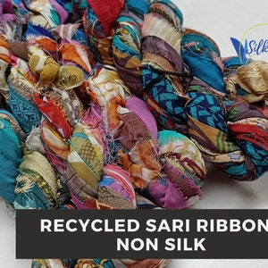 Recycled Sari Ribbon - Non Silk - Recycled Ribbon, Crafting Ribbon, Indian Sari Ribbon