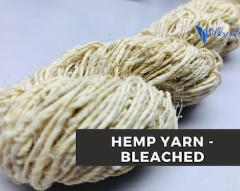 Bleached Hemp Yarn: Handspun Organic Fiber Art, Knitting & Weaving