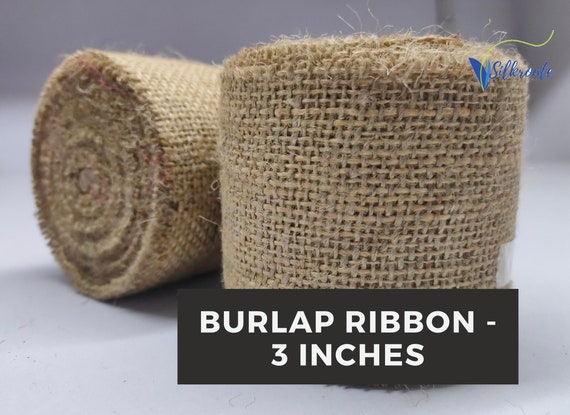 3 Inches Wide Burlap Ribbon Jute Ribbon Recycle Jute Ribbon Jute Ribbon 3 Inches Wide in Rolls Etsy