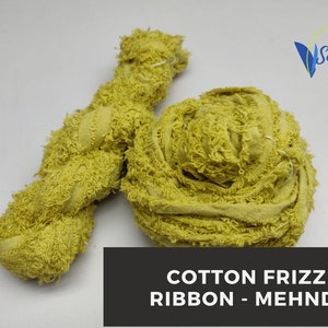 Mehndi Recycled Cotton Frizz Ribbon: Hand-Dyed Weaving Ribbon