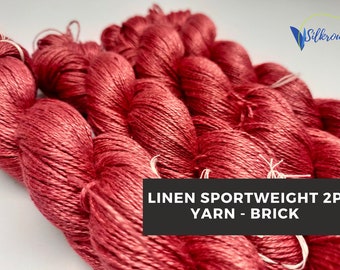 Brick Linen Sportweight Yarn: Knitting, Crochet, Weaving