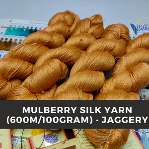 Jaggery Mulberry Silk Yarn: Soft Sockweight, 600M (100 gram)