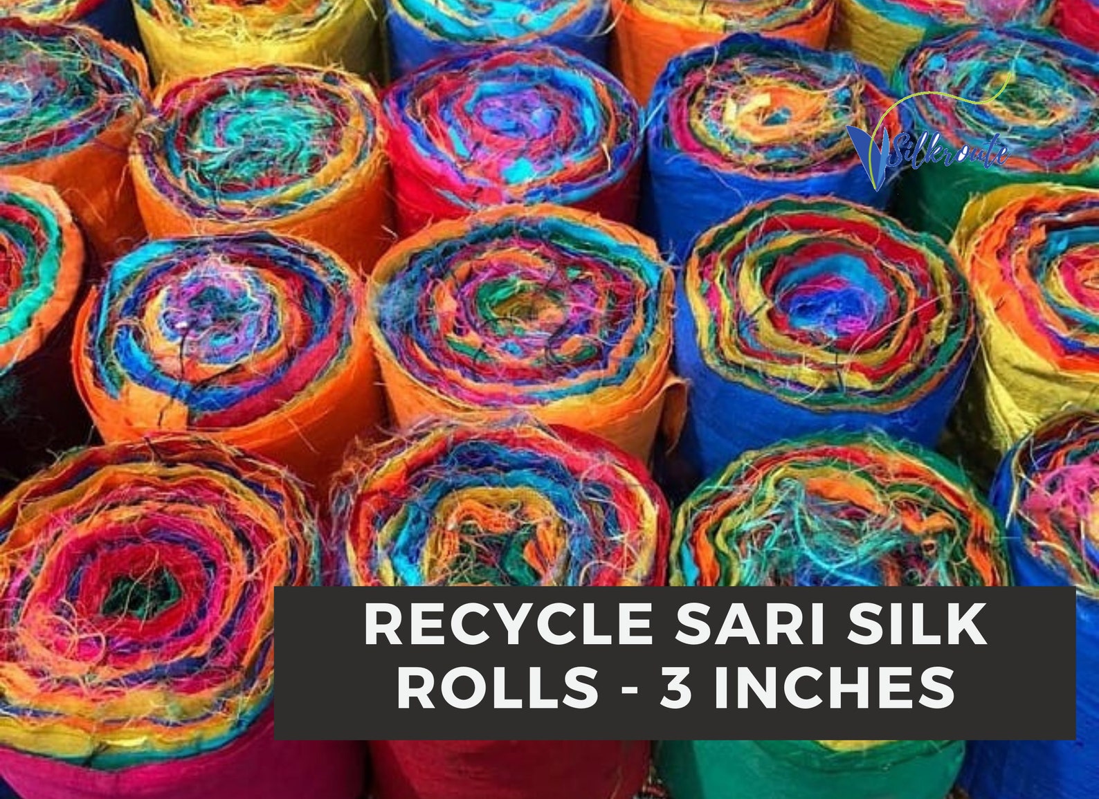 3 Silk Sari Fabric Rolls Recycle Sari Silk Ribbon Roll Etsy