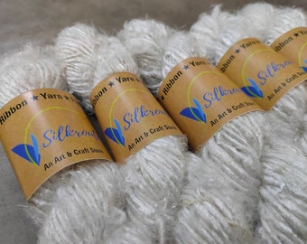 Hilo de plátano reciclado blanco roto: fibra de viscosa artesanal