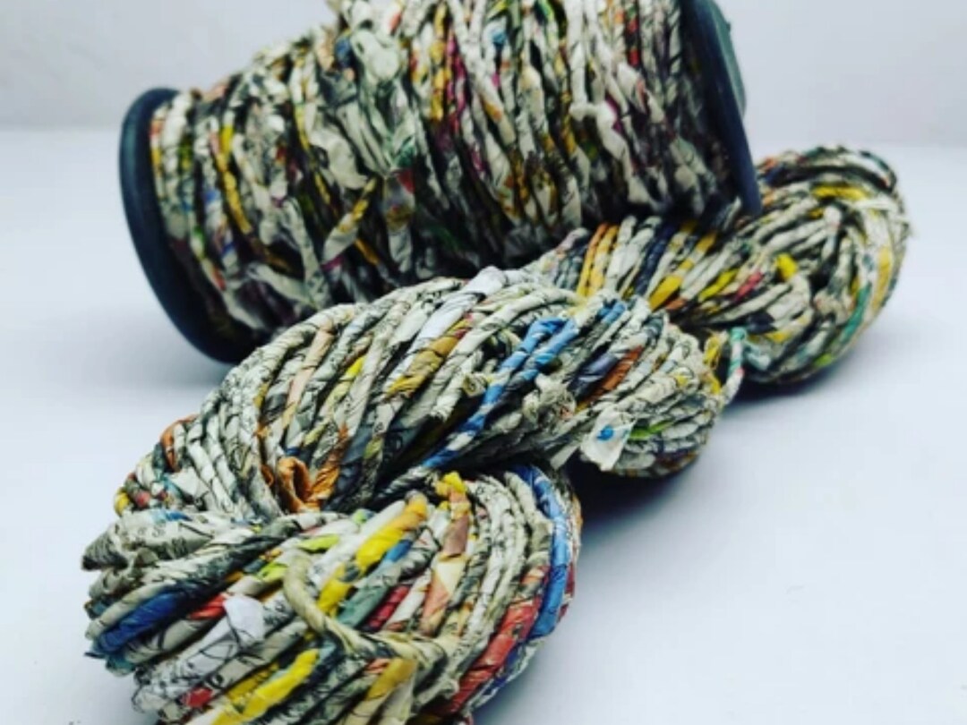 Recycled Paper Yarn Newspaper Yarn Paper Yarn Upcycled Etsy