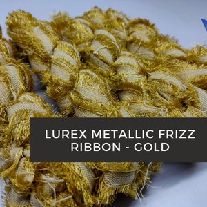 Golden Lurex Frizz Ribbon: Hand-Dyed Recycled Cotton