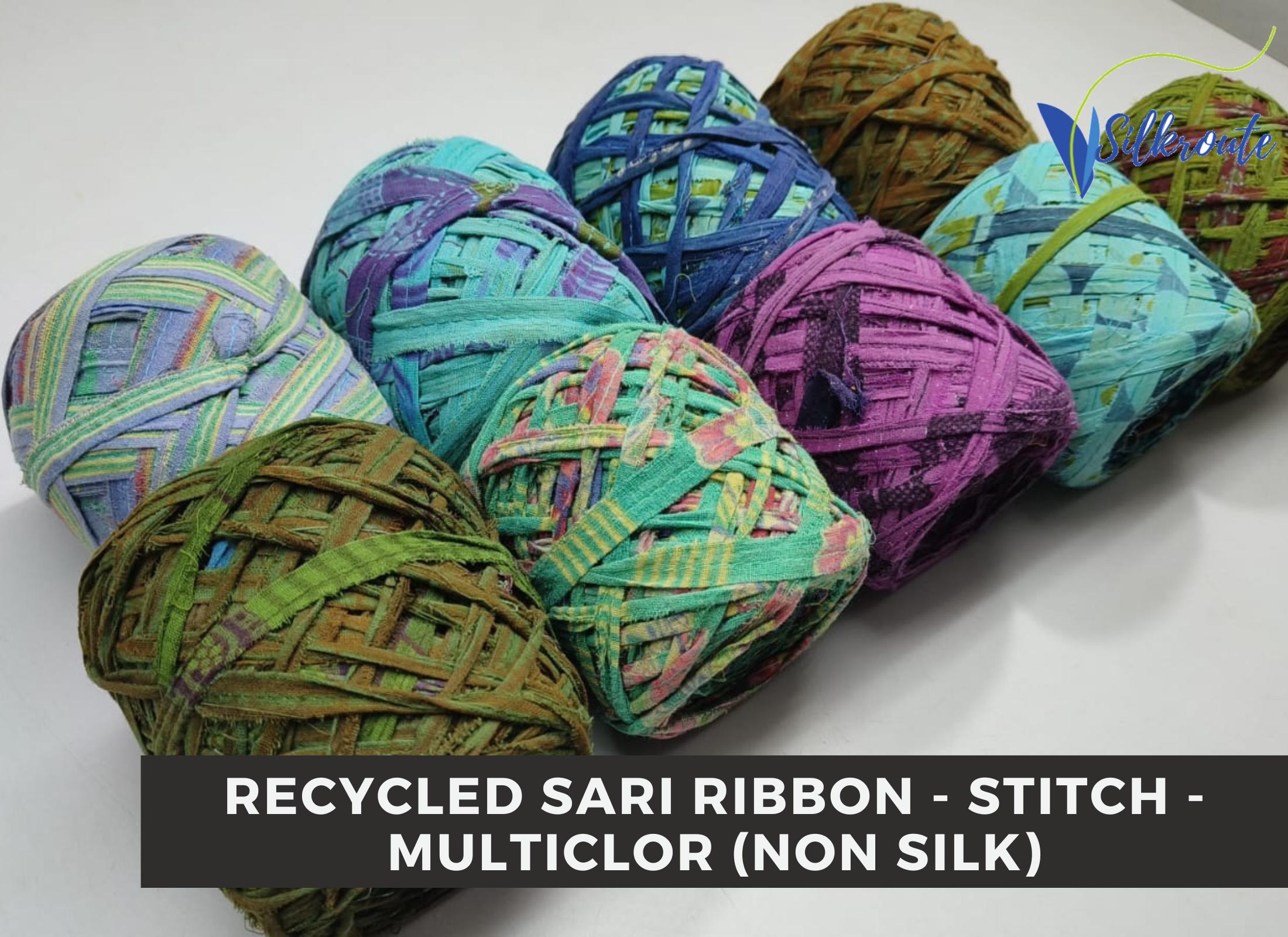 Sari Ribbon Thread Recycled Sari Ribbon: Multicolor Crafting Ribbon (non Silk) - Etsy