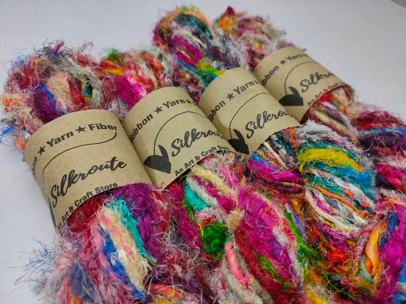 Recycled Sari Silk Yarn - Uncarded - SilkRouteIndia