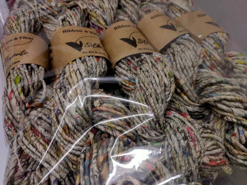 Recycled Paper Yarn Newspaper Yarn Paper Yarn Etsy
