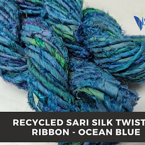 Nastro ritorto in seta Sari riciclato, Nastro ritorto premium, Nastro riciclato, Nastro Sari riciclato / Nastro ritorto riciclato / SilkRouteIndia