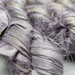 Recycled Sari Silk Ribbon - wisteria | Recycled Ribbon | Sari Silk Ribbon | Recycle Silk Ribbon | Craft Ribbon | Sari Ribbon