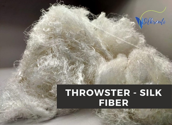 White Throwster Silk Fiber – Degummed Silk Waste for Spinning and Dyeing