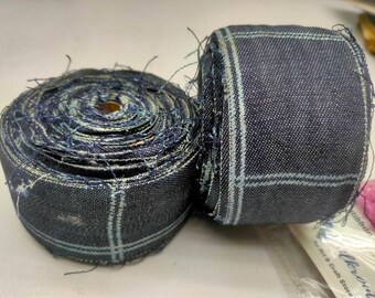 Ruban En Tissu Denim (Jean) - Largeur 1 Pouce/25mm, Longueur 5 Yards (~4.6m), Bleu Foncé, NEUF