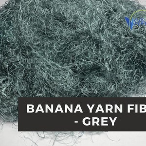 Banana Silk Fiber | Banana Yarn Fiber | Recycled Banana Yarn Fiber | Grey - SILKROUTEINDIA