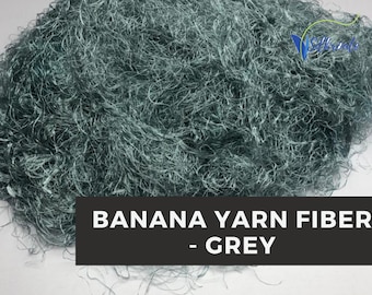 Graue Bananen-Garnfaser: Handgefertigte Recyclingseide zum Weben