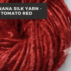 Tomato Red Banana Fiber Yarn: Handcrafted Vegan Yarn