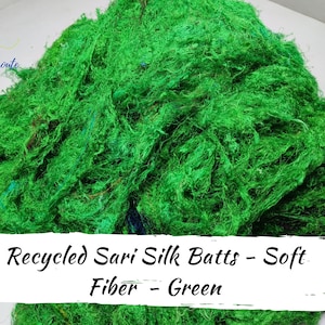 Green Sari Silk Waste Batts: Recycled Soft Fiber