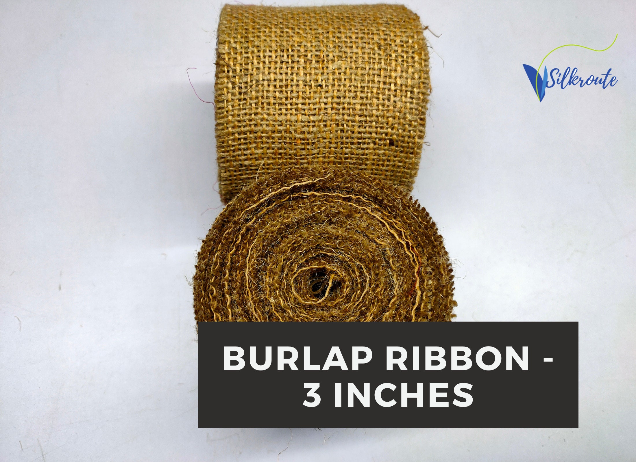 3 Inches Wide Burlap Ribbon Jute Ribbon Recycle Jute Ribbon 