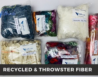 Kombination aus recycelten Fasern: Denim, Seide, Bananenfaser - 900 Gramm