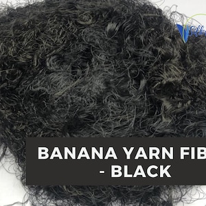 Banana Yarn Fiber | Banana Fiber | Recycled Banana Fiber | Recycled Banana Yarn Fiber | Black - SILKROUTEINDIA