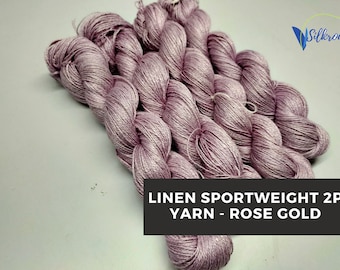 Rosegold Linen Sportweight Yarn: Sensitive Skin, Crochet, Weaving