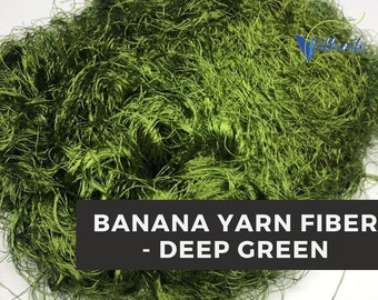 Handcrafted Deep Green Banana Yarn Fiber: Eco-Art Supply