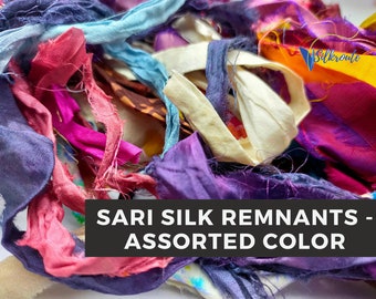 Doll Cud, Sari Silk Remnants, Jewelry Craft Ribbon, Scrap Sari Silk, B –  ArtWear Elements®