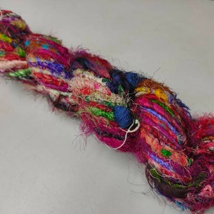 Recycled Sari Silk Yarn - Uncarded - SilkRouteIndia
