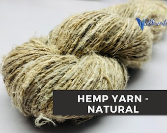 Handspun Organic Hemp Yarn - Natural Fiber Artist Knitting Yarn