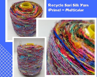 Sari Silk Yarn Prime - Multicolor - Sari Silk Yarn - recycled Sari Yarn - Recycle Silk Yarn - Recycled Yarn - Sari Yarn