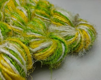 Corn Leaf Recycled Sari Silk Yarn: Handspun Texture