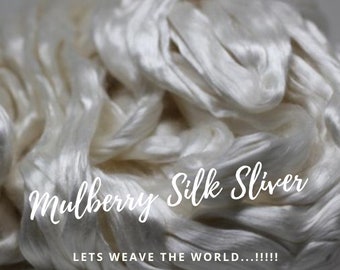 Mulberry Silk Sliver, Mulberry Sliver, Pure Silk Sliver [1 Pound], Mulberry Silk