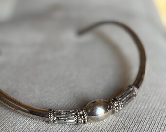 Vintage Handwerker Silber hohl Schlauch Halsband - 33g