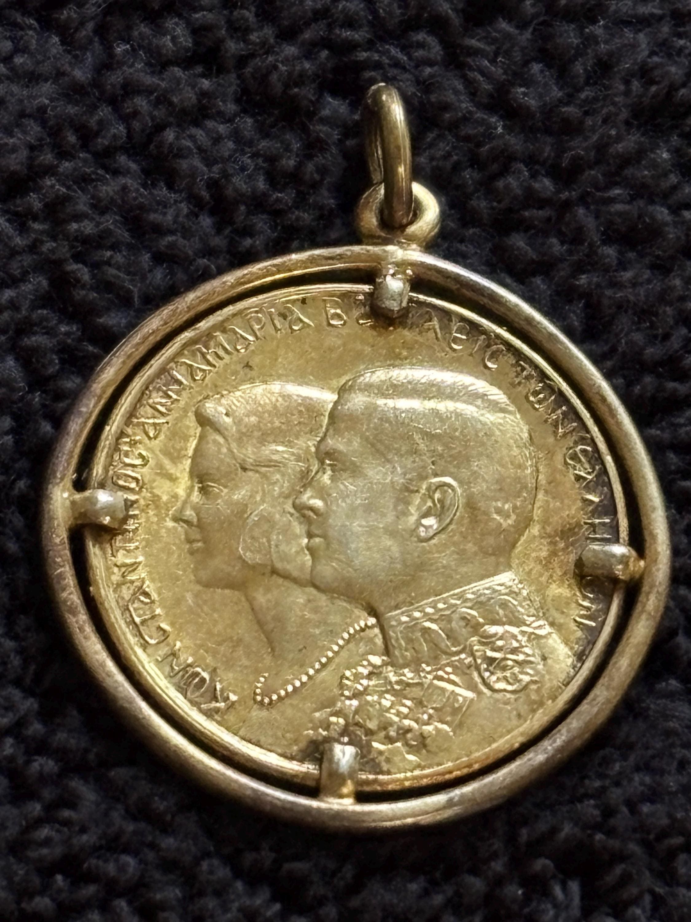 1964 Greece 30 Drachmai Gold Plated Silver (83.5%)coin Pendant