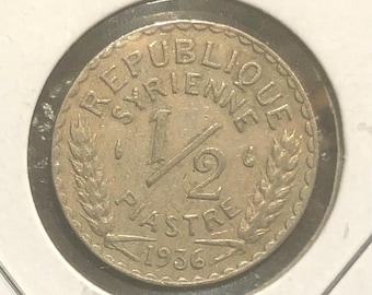 1936(a) Französischer Sirie 1/2 Piastre Nickel Messing Münze-21 MM-KM#75-Auflage=800,000