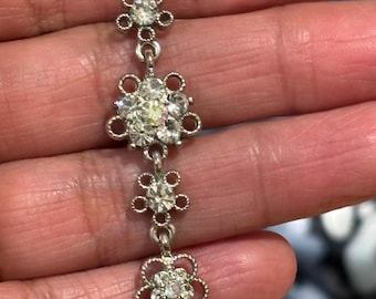 Wunderschönes silberfarbenes Vintage Aurora Borealis Kristallarmband von Swarovski