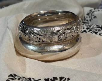 Vintage handwerkliche Silber hohl Kada (Manschettenarmband) - verschiedene Designs und Größen