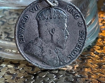 1903 Hong Kong~Britischer 1 Cent Münzanhänger-27.7 MM-Edward VII