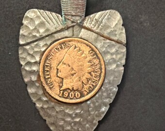 1900 USA INDIANER KOPF Penny Bronze Münze Anhänger