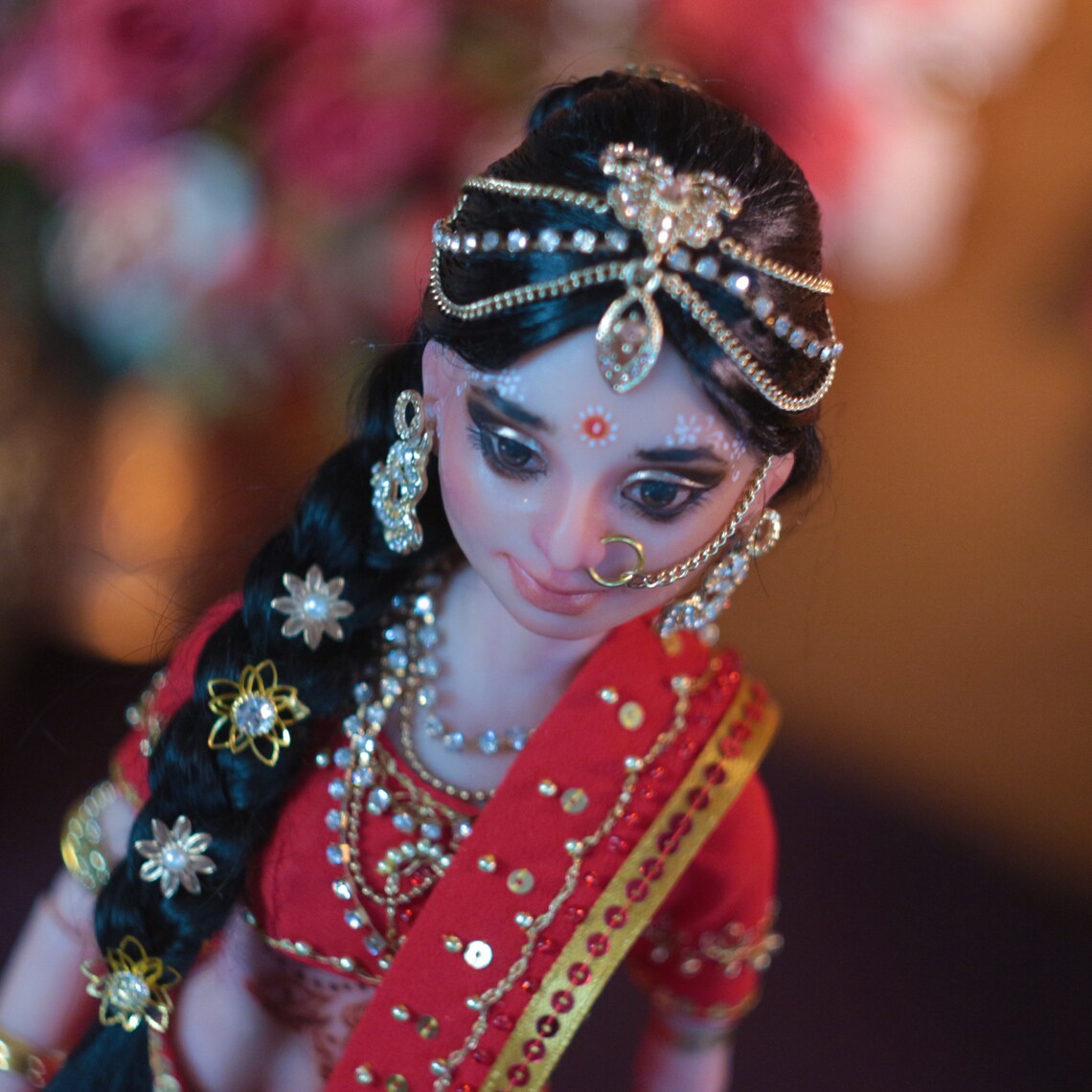 Draupadi jointed doll Indian BJD doll polymer clay doll Etsy