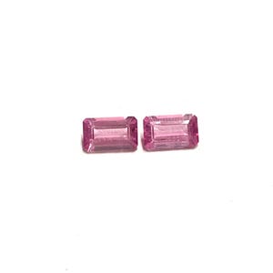 2.30 Cts Natural Pink Tourmaline Faceted Cut Gemstone Size 8x5x3.5 mm Baguette Shape 1 Pair  Tourmaline Stone for Jewelry Making Gemstone