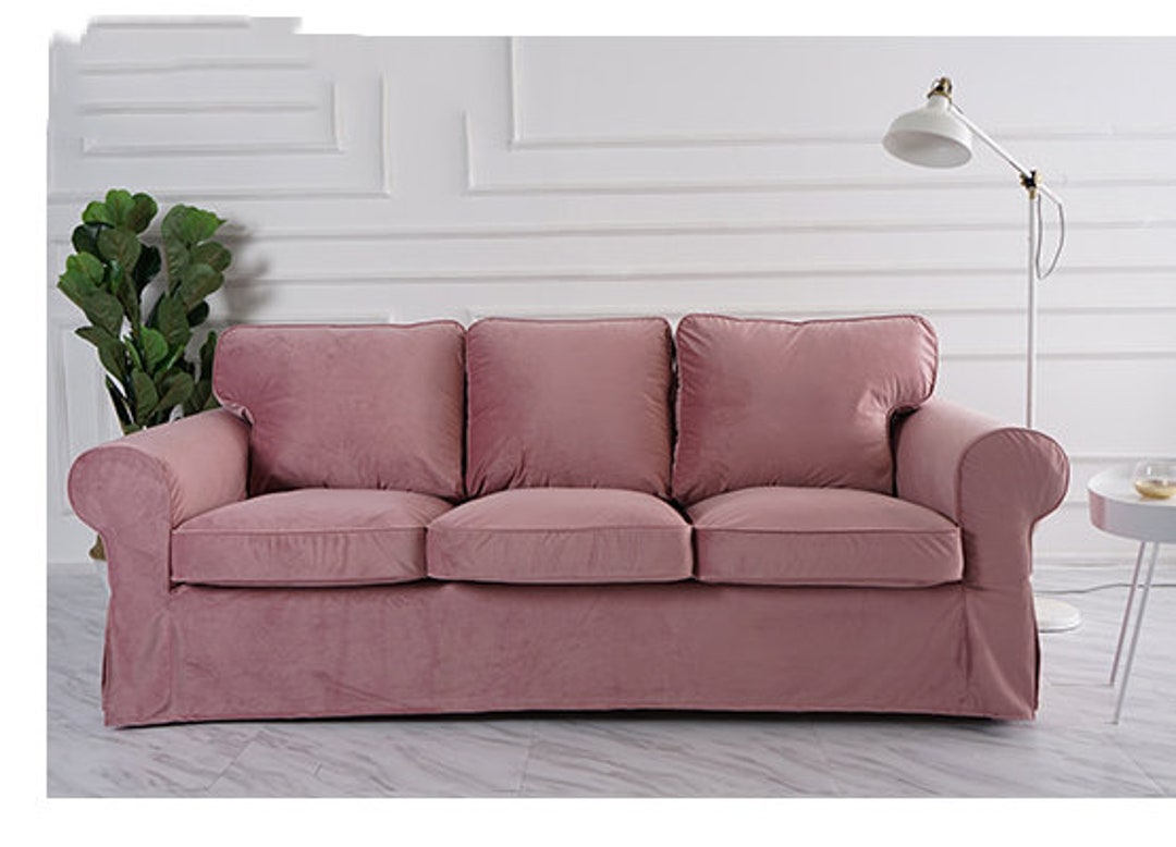 Pink sofa shop covers ikea